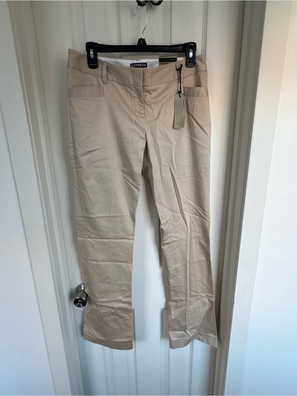 Express Women's Light Beige Wide-Leg Jeans